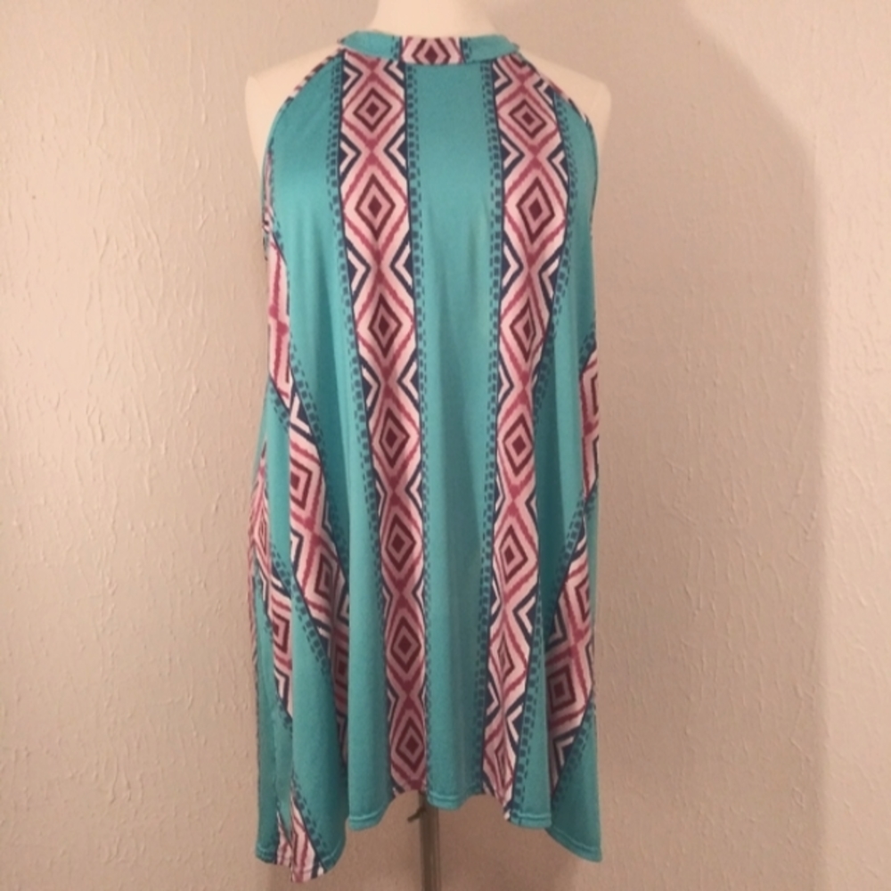 Southern Stitch Geometric Patterned Halter Top